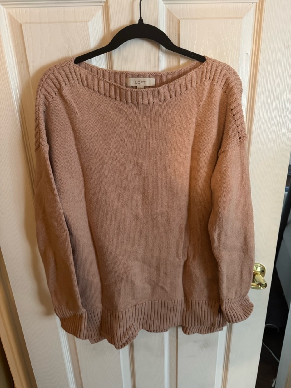 LOFT Scoop Neck Pullover in Dusty Rose